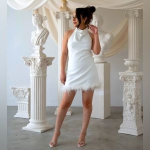 Halter White mini dress
